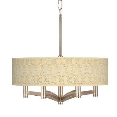 Giclee Glow 20" Roman Pebbles Ava 6-light Nickel Pendant Chandelier