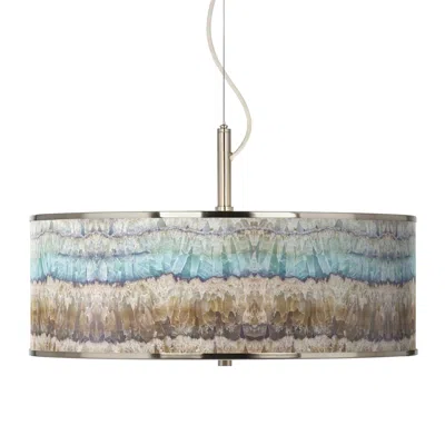 Giclee Glow 20" Wide Marble Jewel Drum Shade Pendant Light