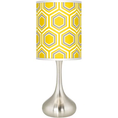 Giclee Glow 23 1/2" Yellow Honeycomb Shade Droplet Modern Table Lamp