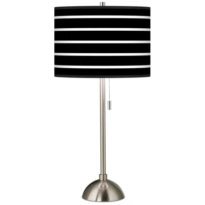 Giclee Glow 28" High Bold Black Stripe Brushed Nickel Table Lamp