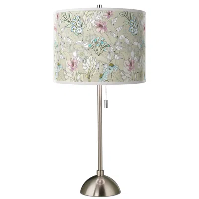Giclee Glow 28" High Botanical Shade Brushed Nickel Table Lamp