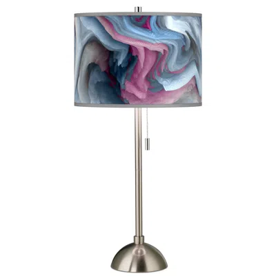 Giclee Glow 28" High Europa Shade Brushed Nickel Table Lamp