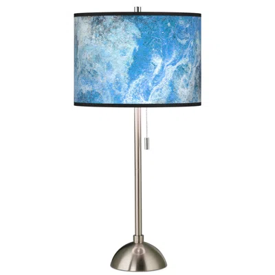 Giclee Glow 28" High Modern Ultrablue Shade Brushed Nickel Table Lamp
