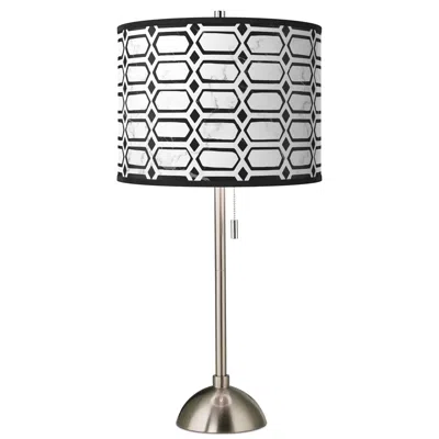 Giclee Glow 28" High Rhombi Shade Brushed Nickel Table Lamp