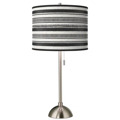 Giclee Glow 28" High Stripes Noir Brushed Nickel Table Lamp