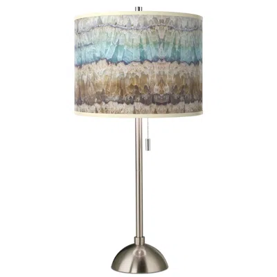 Giclee Glow 28" Marble Jewel Brushed Nickel Pull Chain Table Lamp