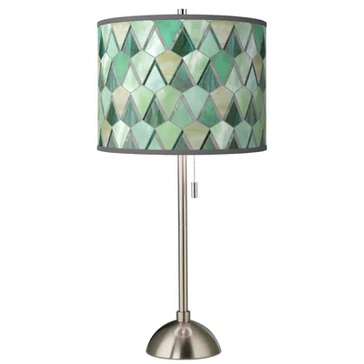 Giclee Glow 28" Misty Morning Giclee Shade Brushed Nickel Table Lamp