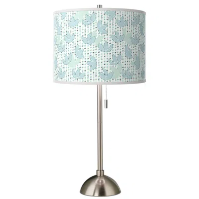 Giclee Glow 28" Spring Shade With Brushed Nickel Table Lamp