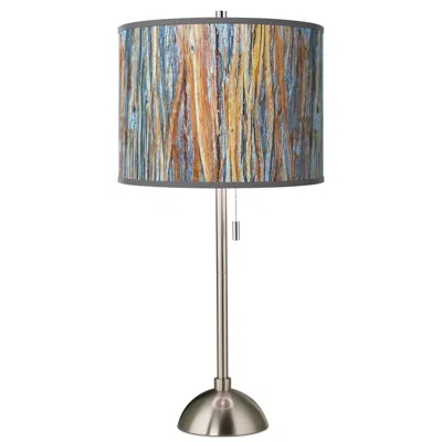 Giclee Glow 28" Striking Bark Shade Brushed Nickel Modern Table Lamp