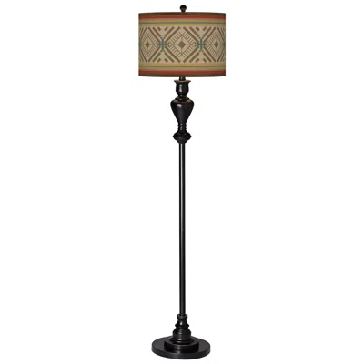 Giclee Glow 58" Desert Diamonds Shade Black Bronze Floor Lamp