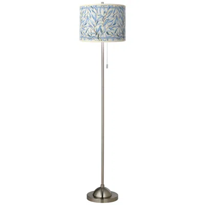 Giclee Glow 62" Amity Shade Brushed Nickel Pull Chain Floor Lamp