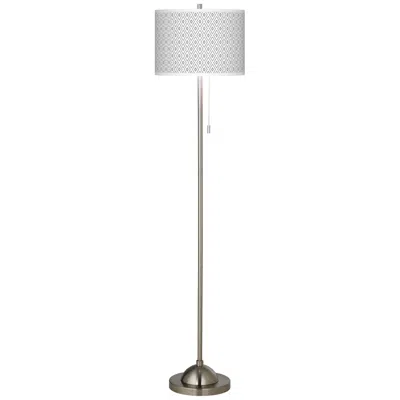 Giclee Glow 62" Diamonds Shade Brushed Nickel Pull Chain Floor Lamp