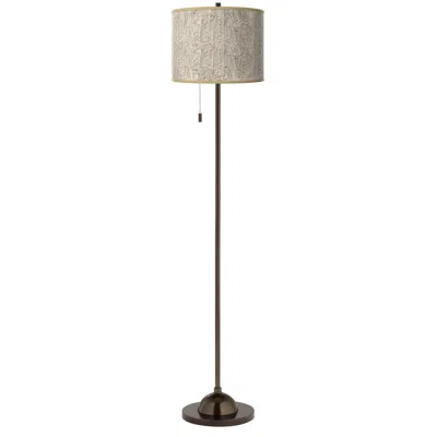 Giclee Glow 62" High Al Fresco Shade Bronze Club Floor Lamp