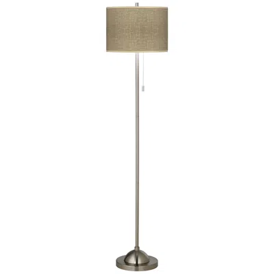 Giclee Glow 62" High Burlap Print Shade Contemporary Floor Lamp