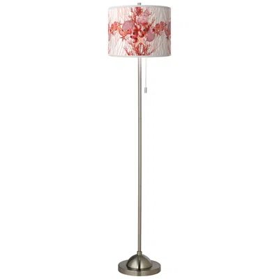 Giclee Glow 62" High Corallium Shade Brushed Nickel Coastal Floor Lamp