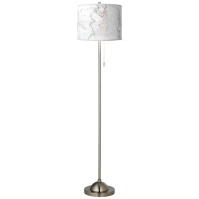Giclee Glow 62" High Marble Glow Brushed Nickel Pull Chain Floor Lamp