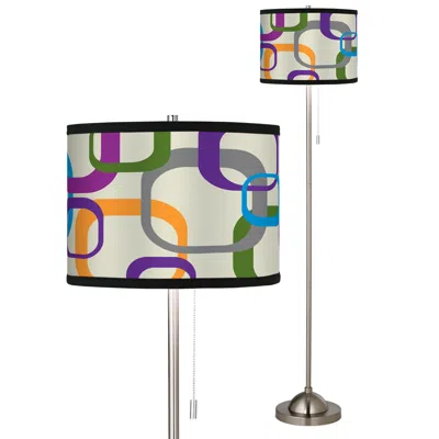 Giclee Glow 62" High Retro Square Scramble Shade Modern Floor Lamp