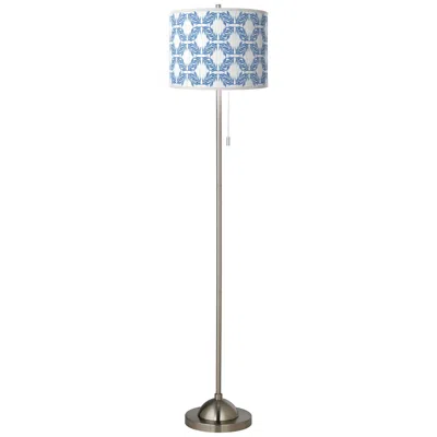 Giclee Glow 62" Leaf Symmetry Brushed Nickel Pull Chain Floor Lamp