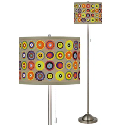 Giclee Glow 62" Marbles In The Park Shade Brushed Nickel Floor Lamp