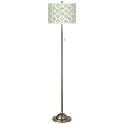Giclee Glow 62" Oval Tempo Shade Brushed Nickel Pull Chain Floor Lamp