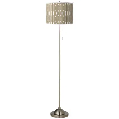 Giclee Glow 62" Swell Shade With Brushed Nickel Pull Chain Floor Lamp