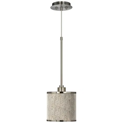 Giclee Glow 7" Wide Al Fresco Shade Brushed Nickel Mini Pendant Light