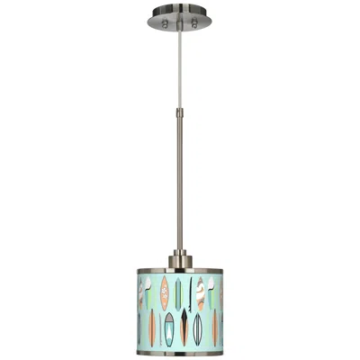 Giclee Glow 7" Wide Coastal Retro Surf Shade Mini Pendant Light