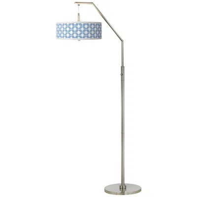 Giclee Glow 71 1/2" High Leaf Symmetry Pattern Shade Arc Floor Lamp