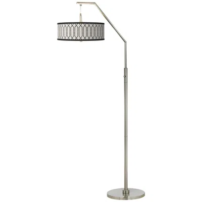 Giclee Glow 71 1/2" High Rustic Chic Shade Arc Floor Lamp