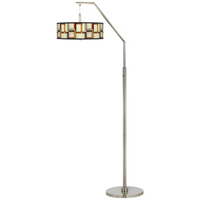Giclee Glow 71 1/2" Modern Squares Shade Modern Arc Floor Lamp
