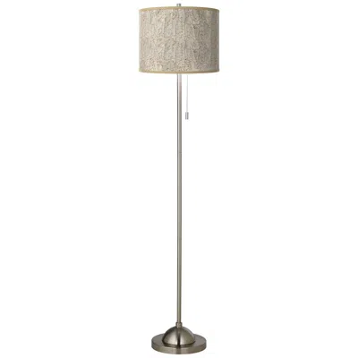 Giclee Glow Al Fresco Brushed Nickel Pull Chain Floor Lamp