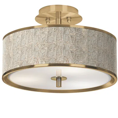 Giclee Glow Al Fresco Gold 14" Wide Ceiling Light
