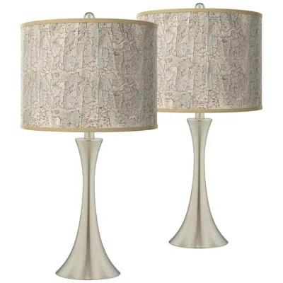 Giclee Glow Al Fresco Trish 26 1/4" High Brushed Nickel Touch Table Lamps Set Of 2