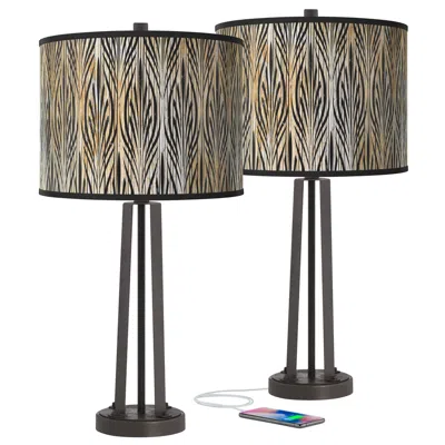 Giclee Glow Amara Susan 25 1/2" Dark Bronze Usb Table Lamps Set Of 2