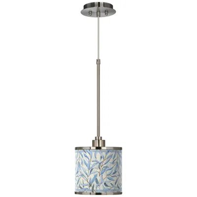 Giclee Glow Amity Vine Shade 7" Wide Brushed Nickel Mini Pendant Light