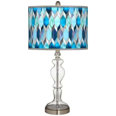 Giclee Glow Apothecary 28" Blue Mosaic Clear Glass Table Lamp