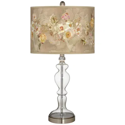 Giclee Glow Apothecary 28" Floral Spray Shade Clear Glass Table Lamp