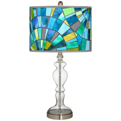 Giclee Glow Apothecary 28" Lagos Mosaic Shade Clear Glass Table Lamp
