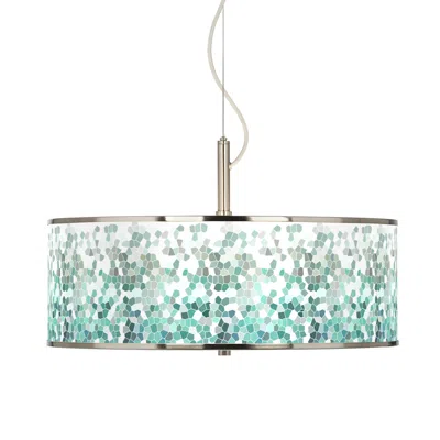 Giclee Glow Aqua Mosaic  20" Wide Pendant Light