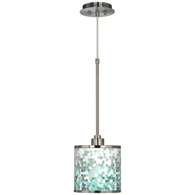 Giclee Glow Aqua Mosaic  Mini Pendant Light
