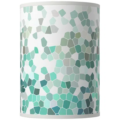 Giclee Glow Aqua Mosaic Giclee Round Cylinder Lamp Shade 8x8x11 (spider)