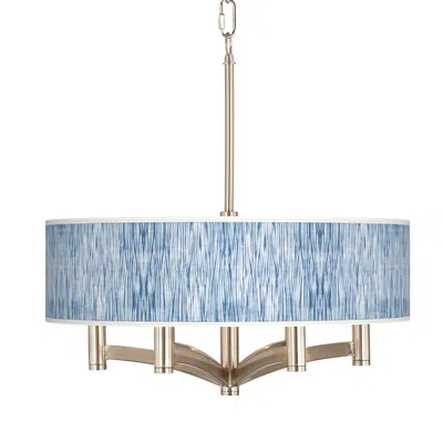 Giclee Glow Ava 20" Wide Beachcomb Shade 6-light Nickel Pendant