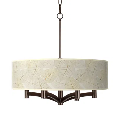 Giclee Glow Ava 20" Wide Fall Leaves 6-light Bronze Pendant Chandelier