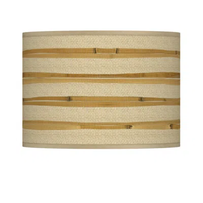 Giclee Glow Bamboo Wrap Tropical Coastal Drum Shade 13.5x13.5x10 (spider)