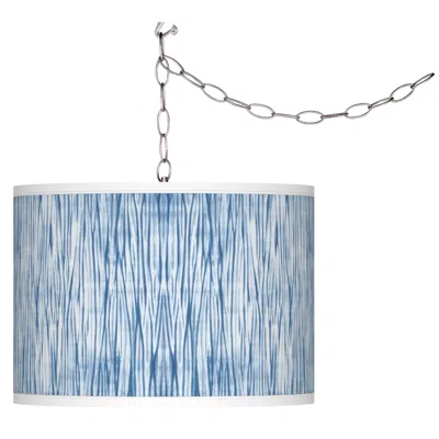Giclee Glow Beachcomb 13 1/2" Wide Blue Plug-in Swag Pendant
