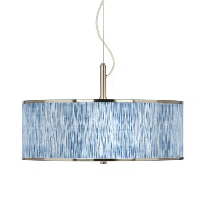 Giclee Glow Beachcomb Blue 20" Wide 3-light Modern Drum Pendant Light
