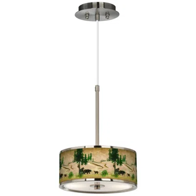 Giclee Glow Bear Lodge  10 1/4" Wide Pendant Light
