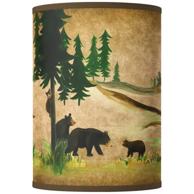 Giclee Glow Bear Lodge Giclee Round Cylinder Lamp Shade 8x8x11 (spider)