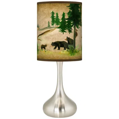 Giclee Glow Bear Lodge Giclee Rustic Modern Droplet Table Lamp