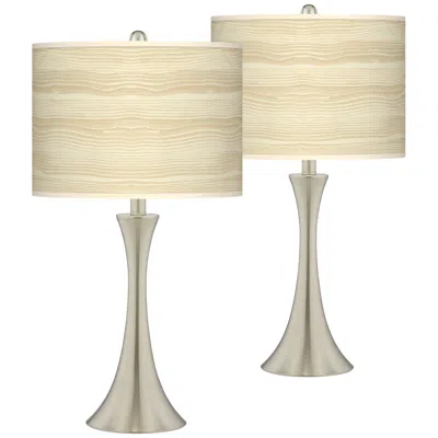 Giclee Glow Birch Blonde Trish 26 1/4"h Brushed Nickel Touch Table Lamps Set Of 2